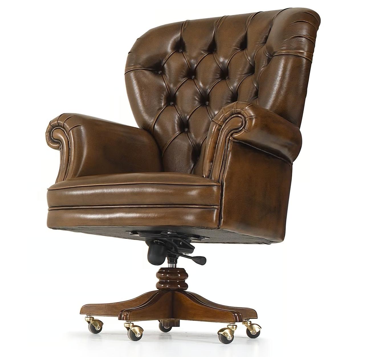 Fauteuil En Cuir Dolcevita avec Base Pivotante à 5 Branches