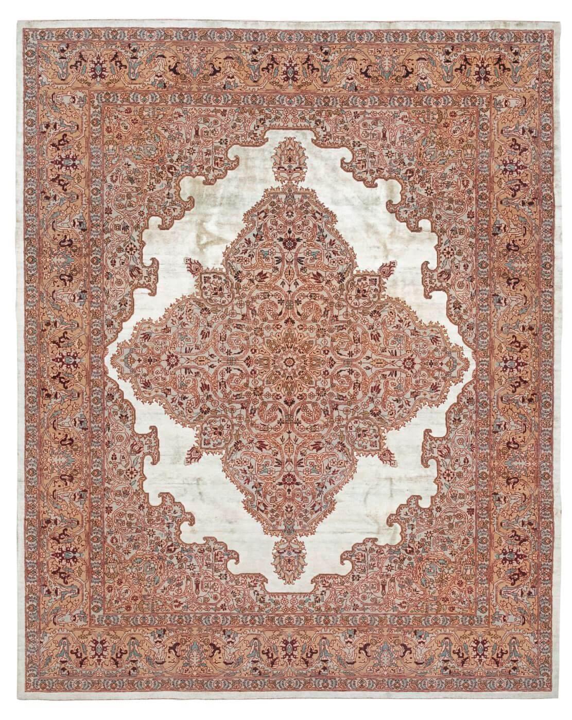 Tapis Tabriz Fashion Bleu Bleu Bébé Soie