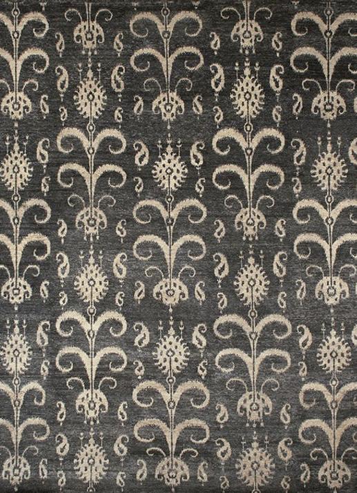 Tapis en Laine Ikat Noué à la Main