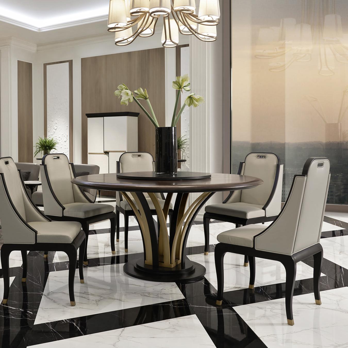 Table À Manger Ronde Dilan | Configuration: Sans plateau tournant