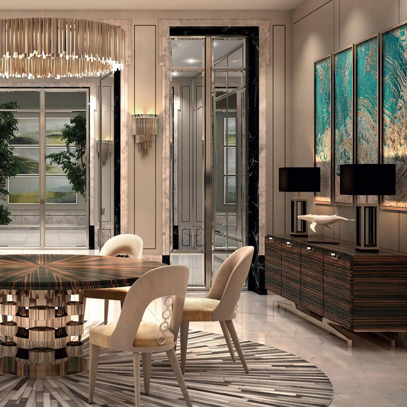 Buffet Wall Street | Finition: Placage brillant | Dimensions: L 250 x P 53 x H 78 cm