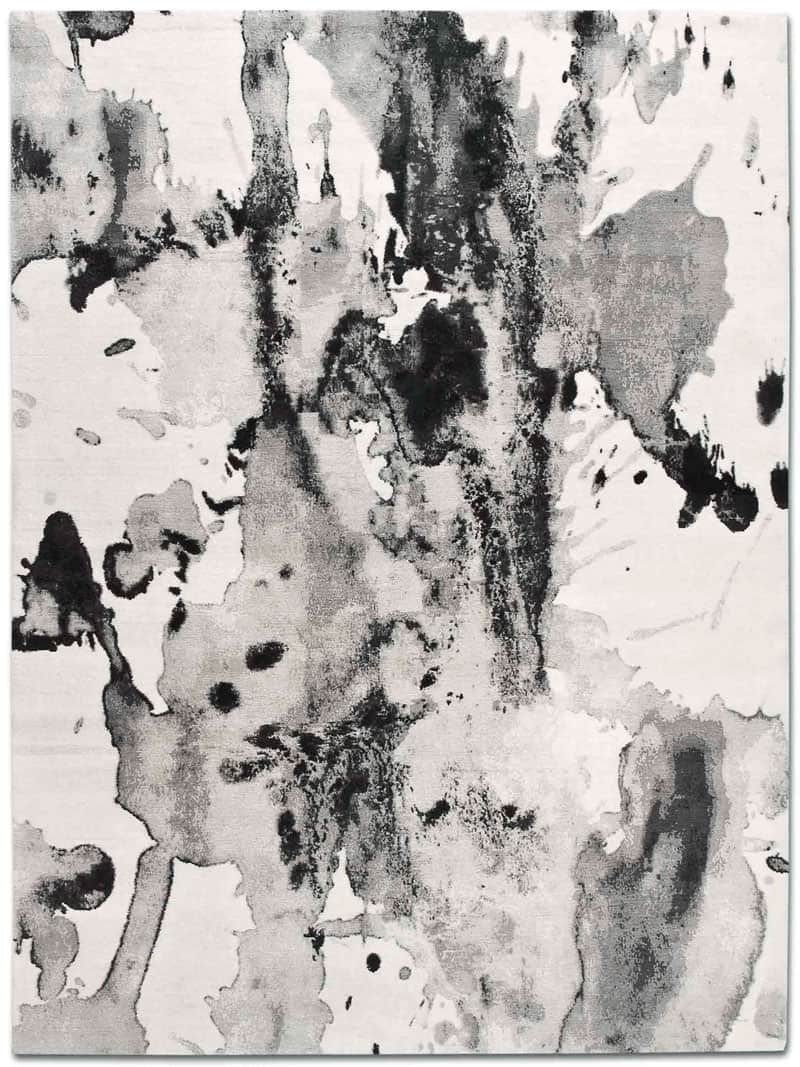 Tapis No. 04 Noir & Blanc sur Blanc
