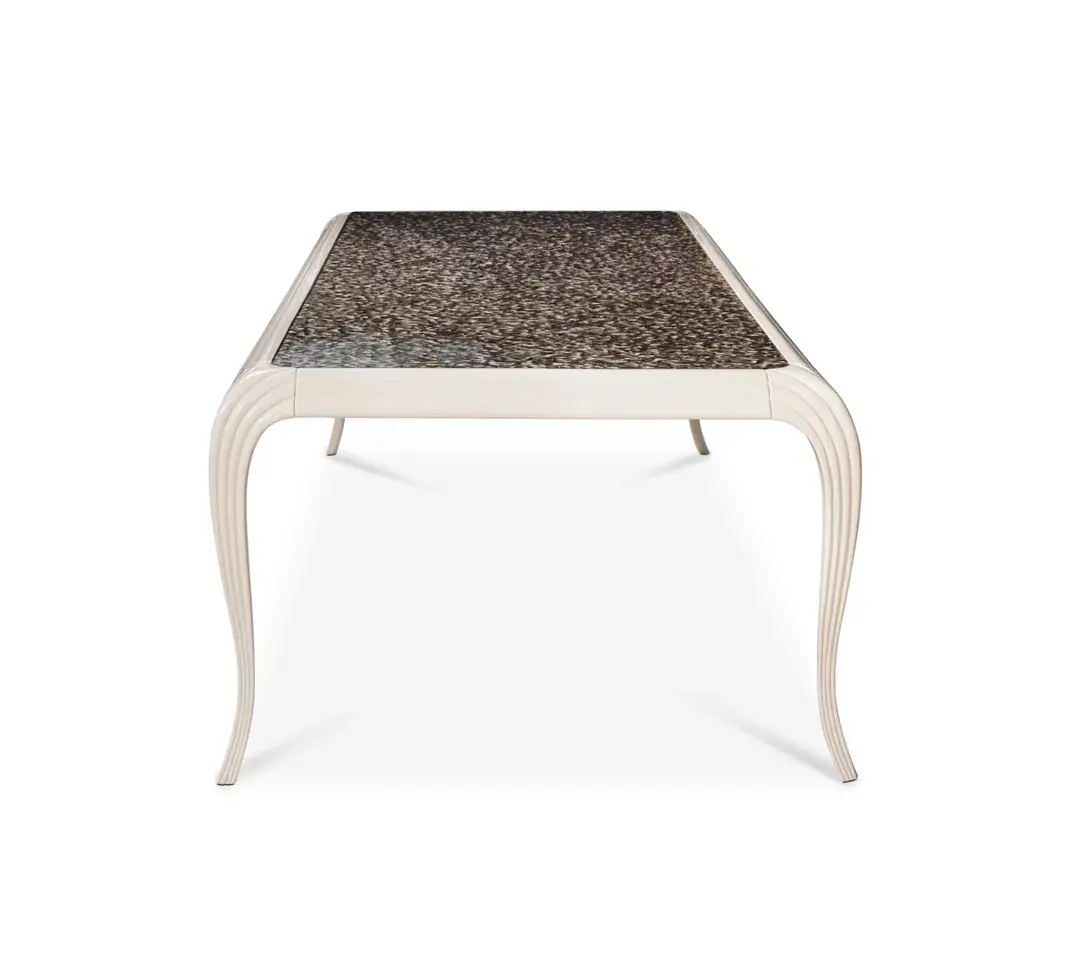 Table de Salle à Manger Merveille Plateau Plumes Exotiques
