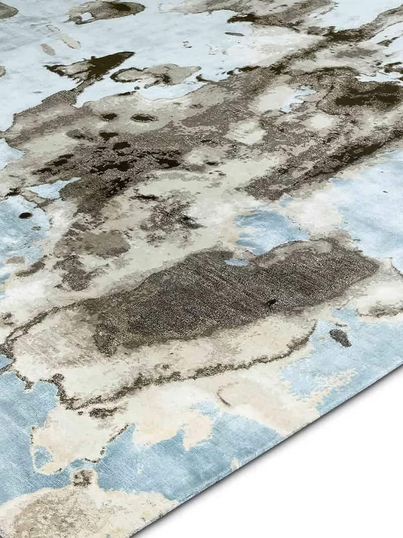 Tapis No. 04 Naturel sur Bleu Clair | Taille: 122 x 183 cm