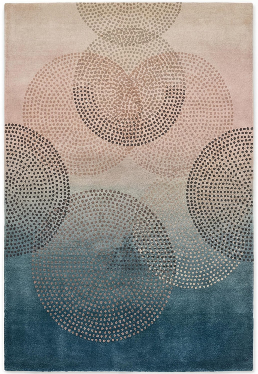 Tapis fait main Misty Circles