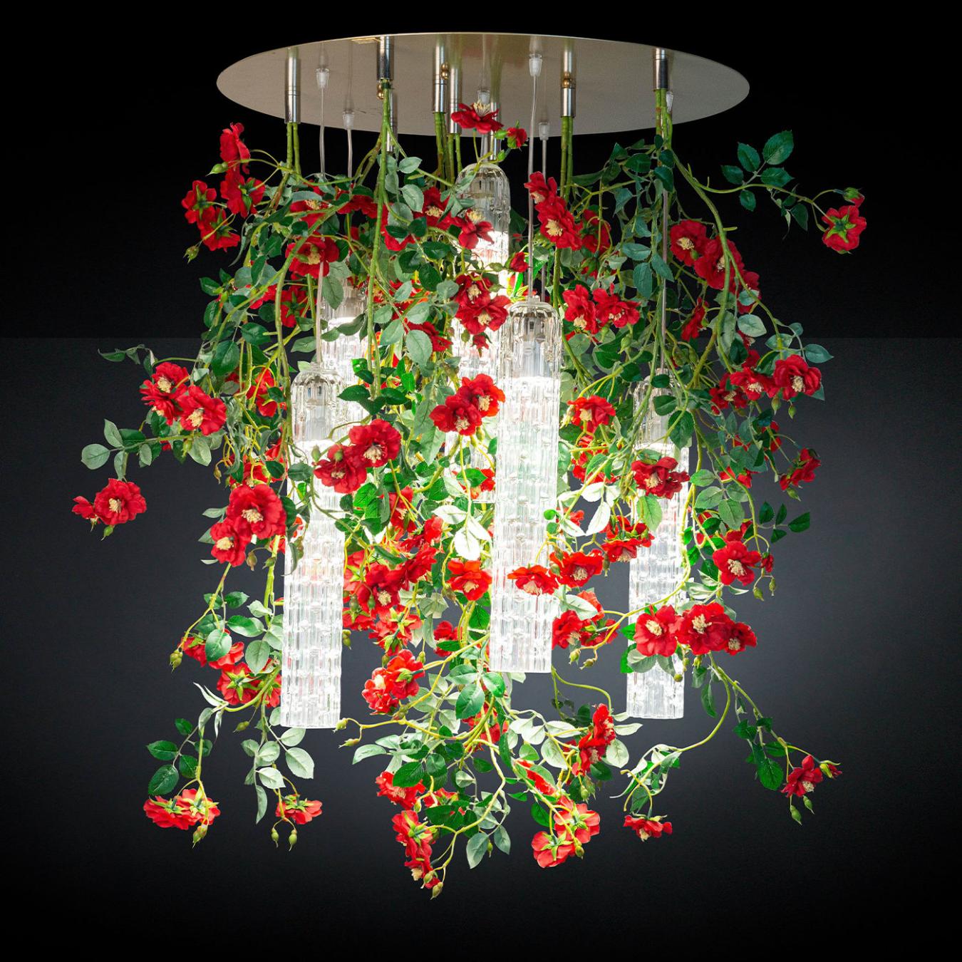 Grand lustre Wil roses rouges