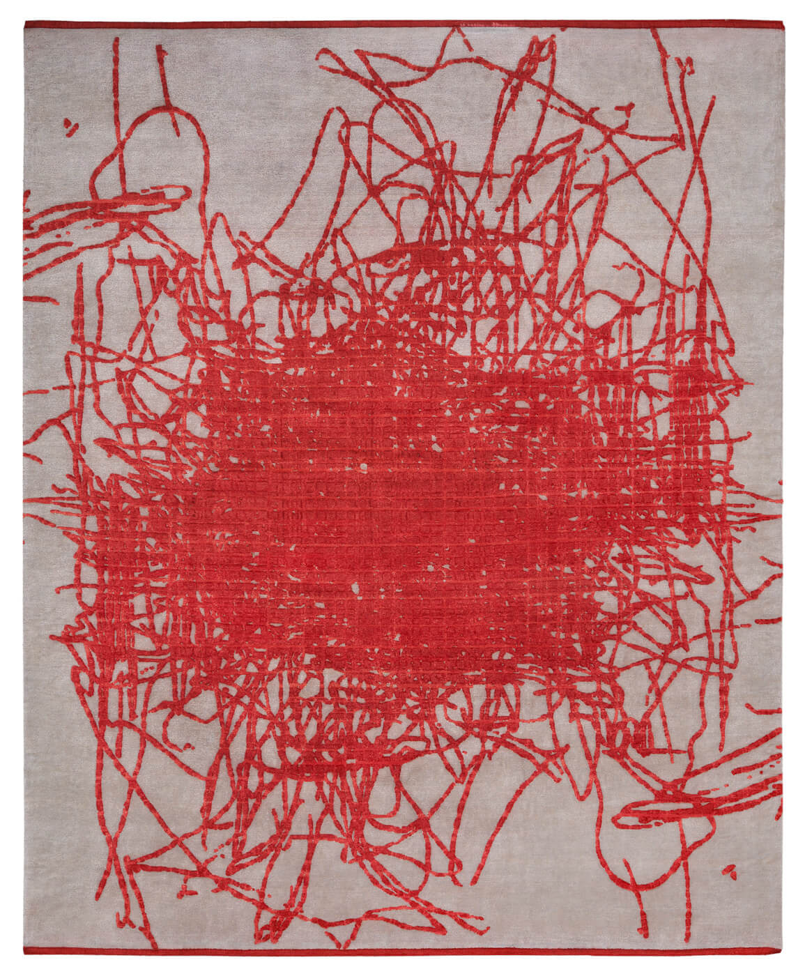 Tapis Grid Muted 2 Rouge