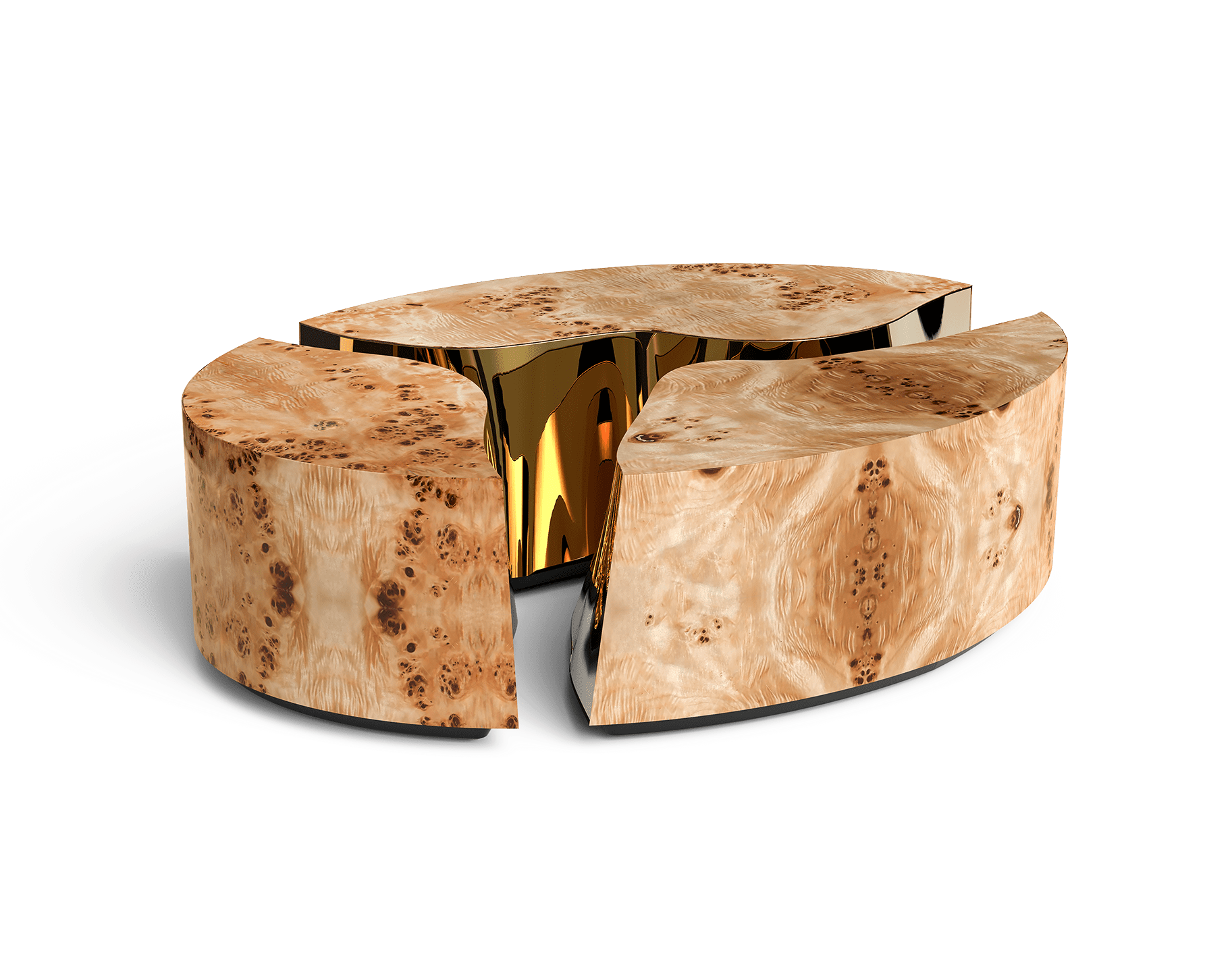 Table Basse Ovale Peuplier Fissure
