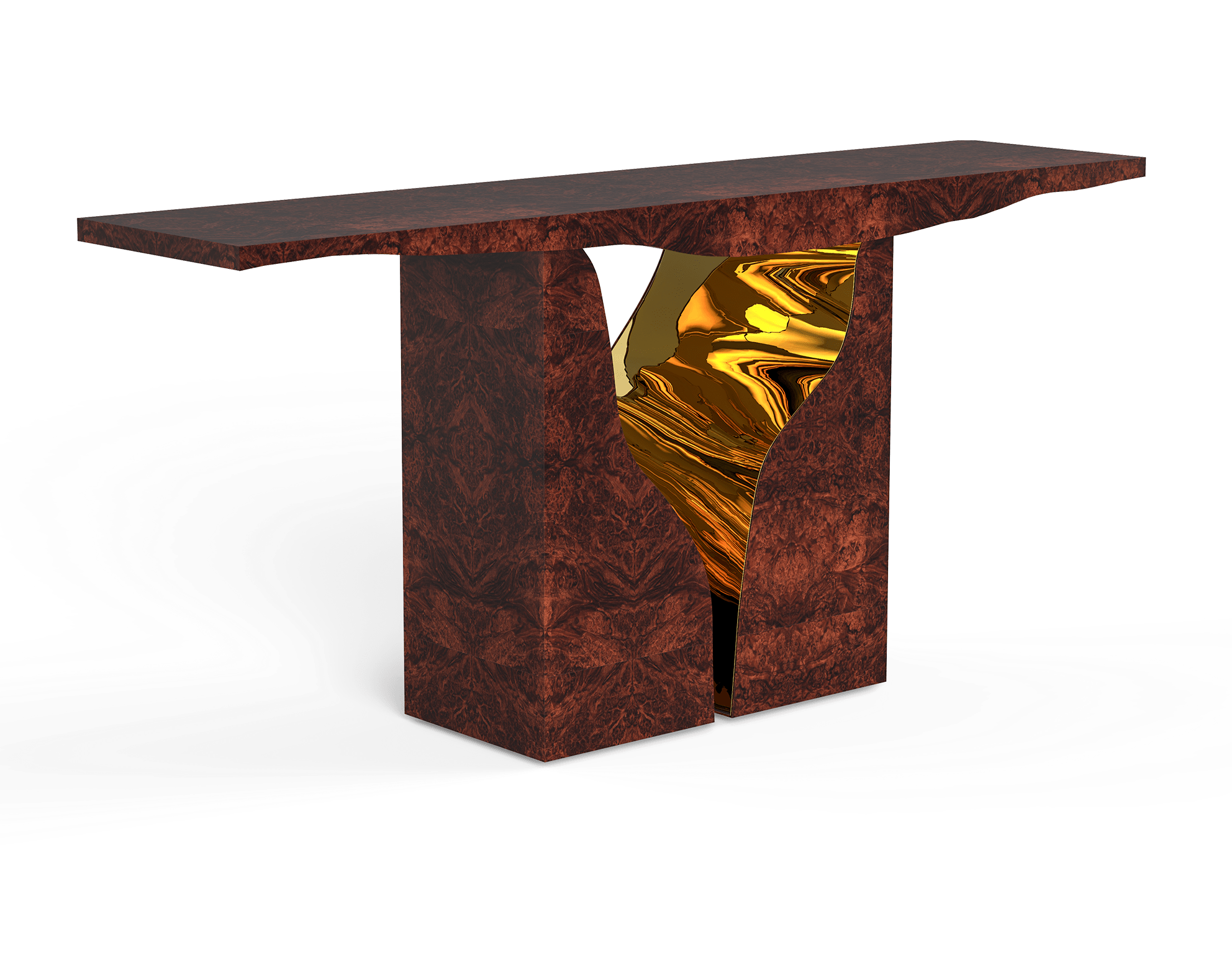 Console en Noyer Fissure