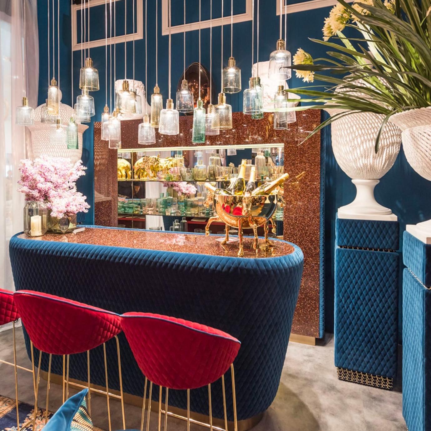 Tabouret de bar Bay bordeaux