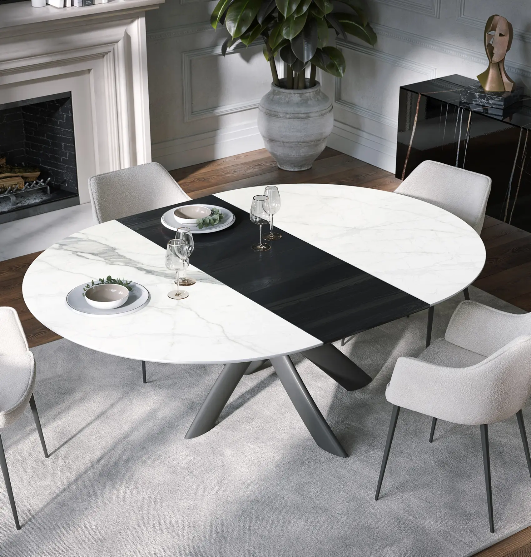 Table Style ronde extensible