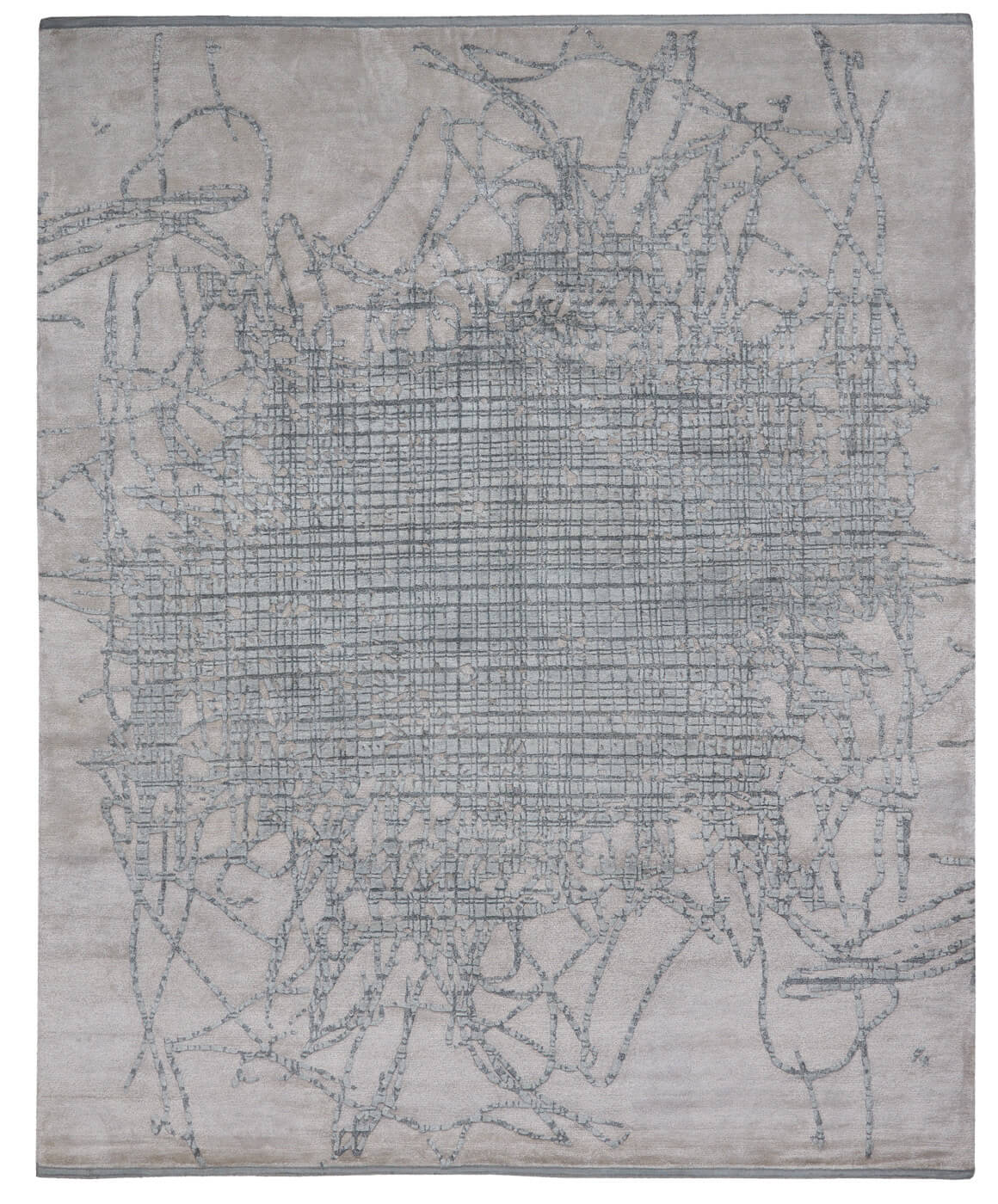 Tapis Grid Muted 2 Chrome