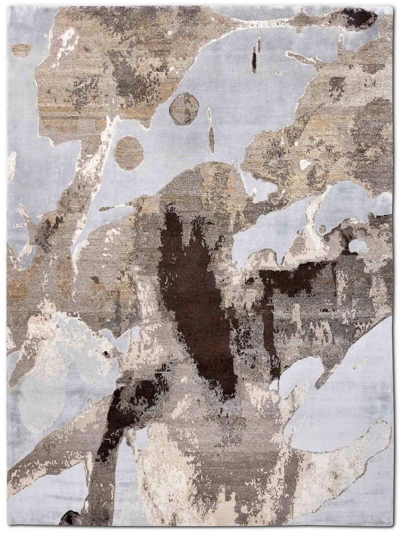 Tapis No. 01 Naturel sur Gris Argenté