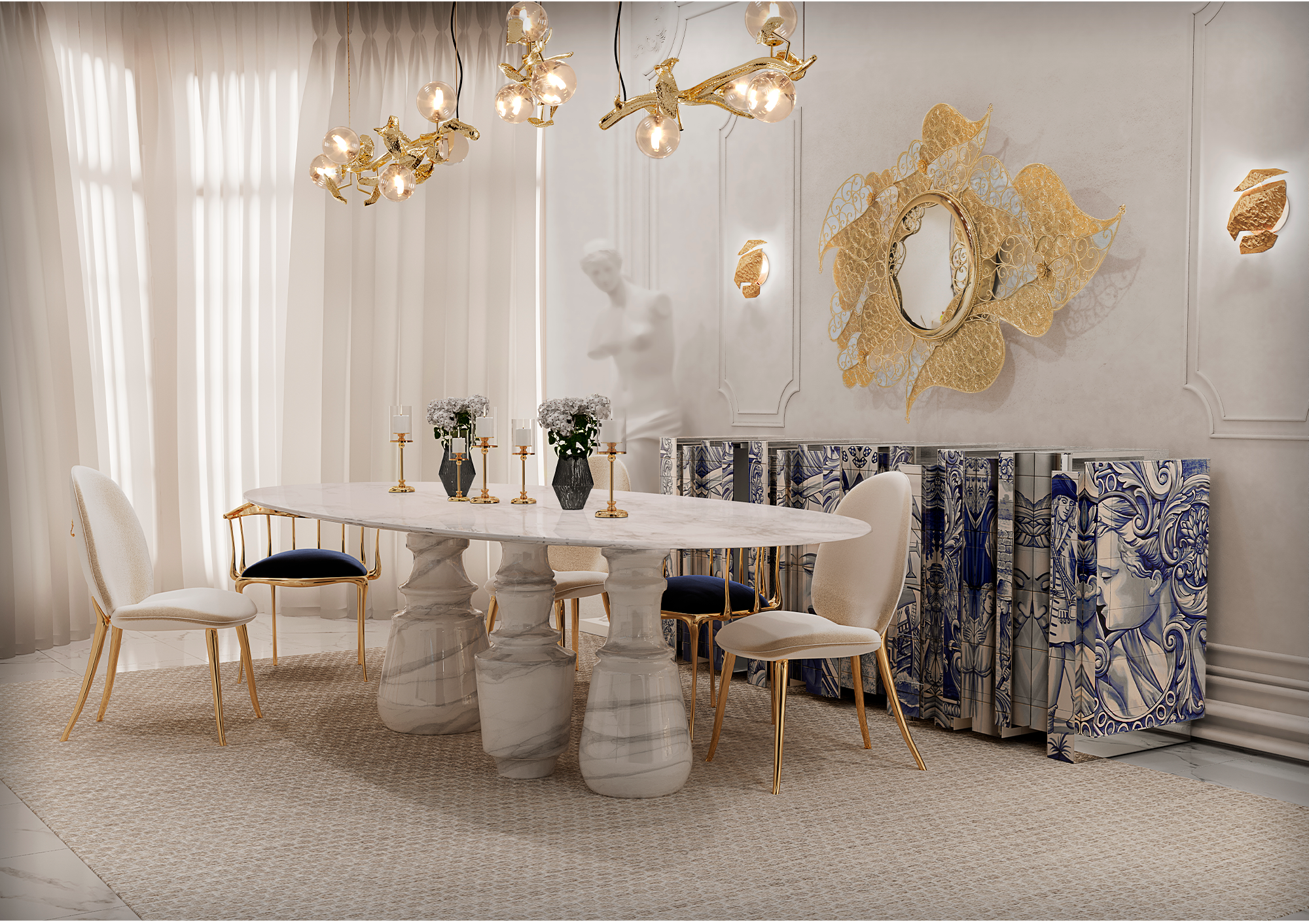 Grande Table Ovale Estremoz Obsidienne