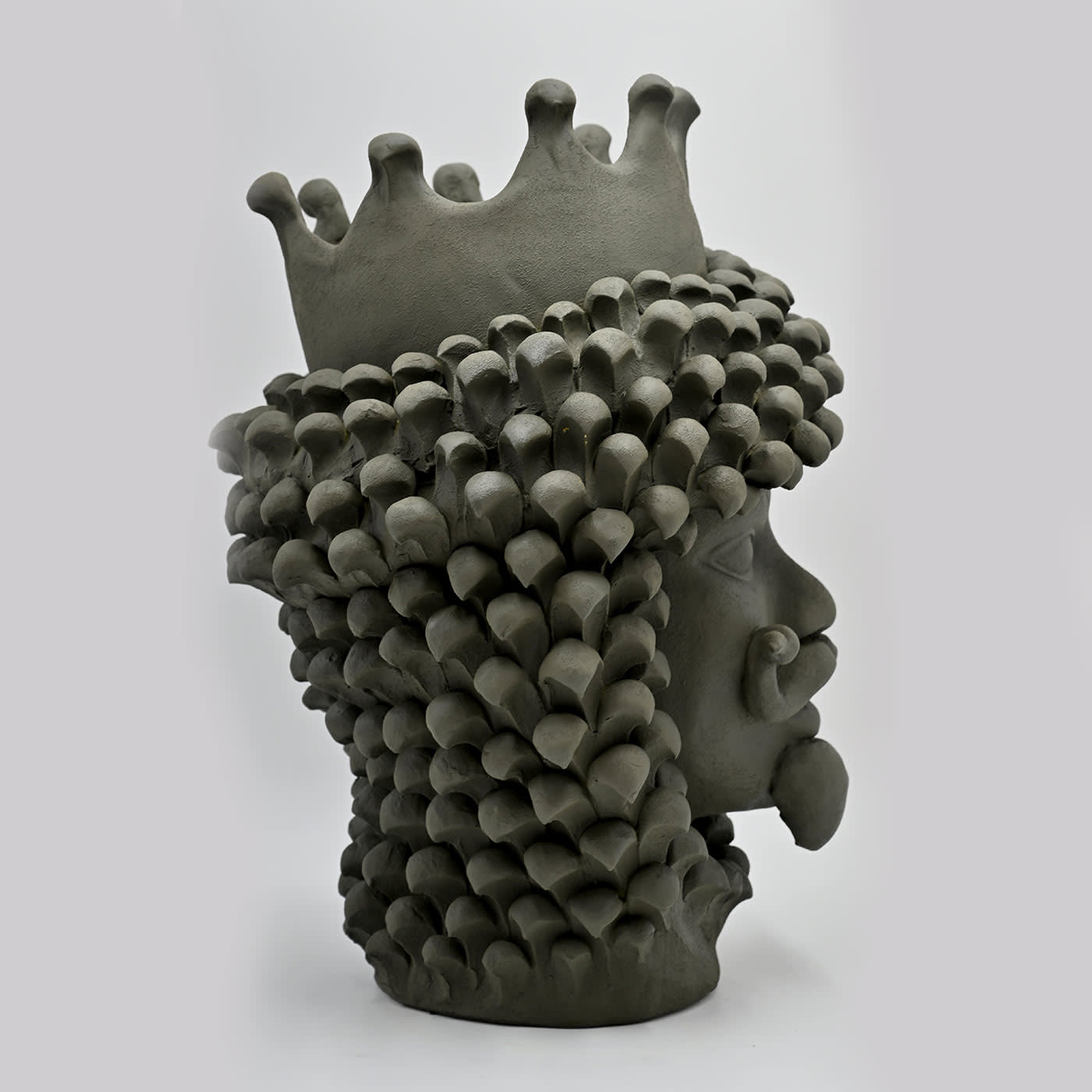 Sculpture Tête De Maure Grise