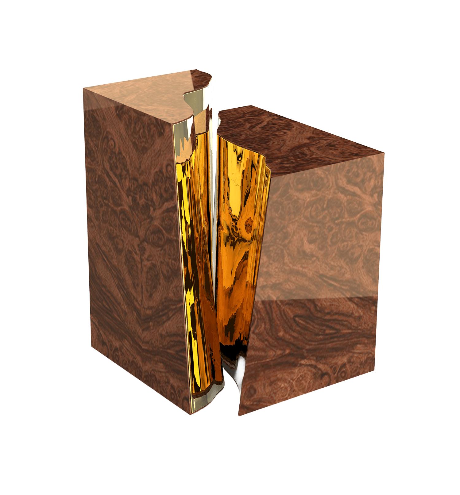 Table d'Appoint en Noyer Fissure
