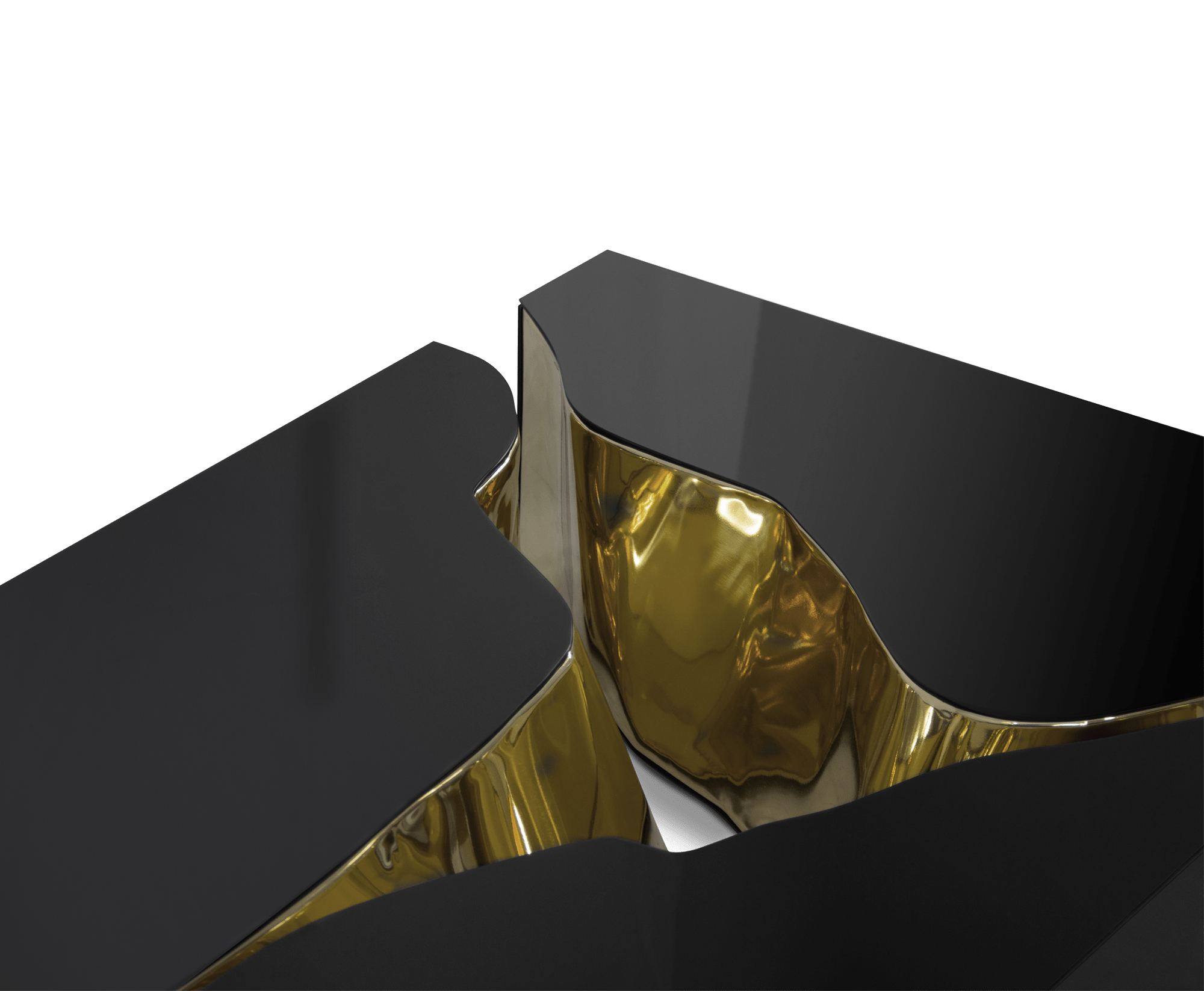 Table Centrale Noir & Or Fissure Table Centrale Noir & Or Fissure