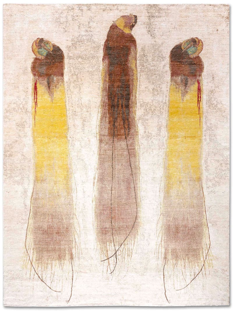 Tapis tissé main Trois Oiseaux