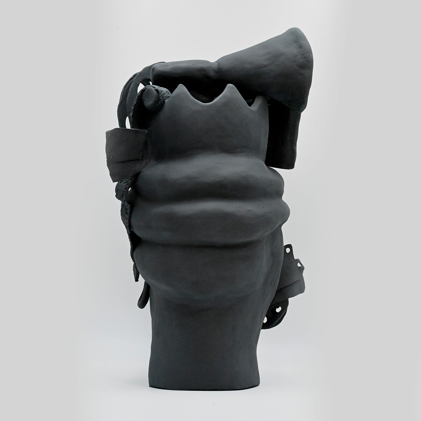 Sculpture Tête De Maure Gris Mat