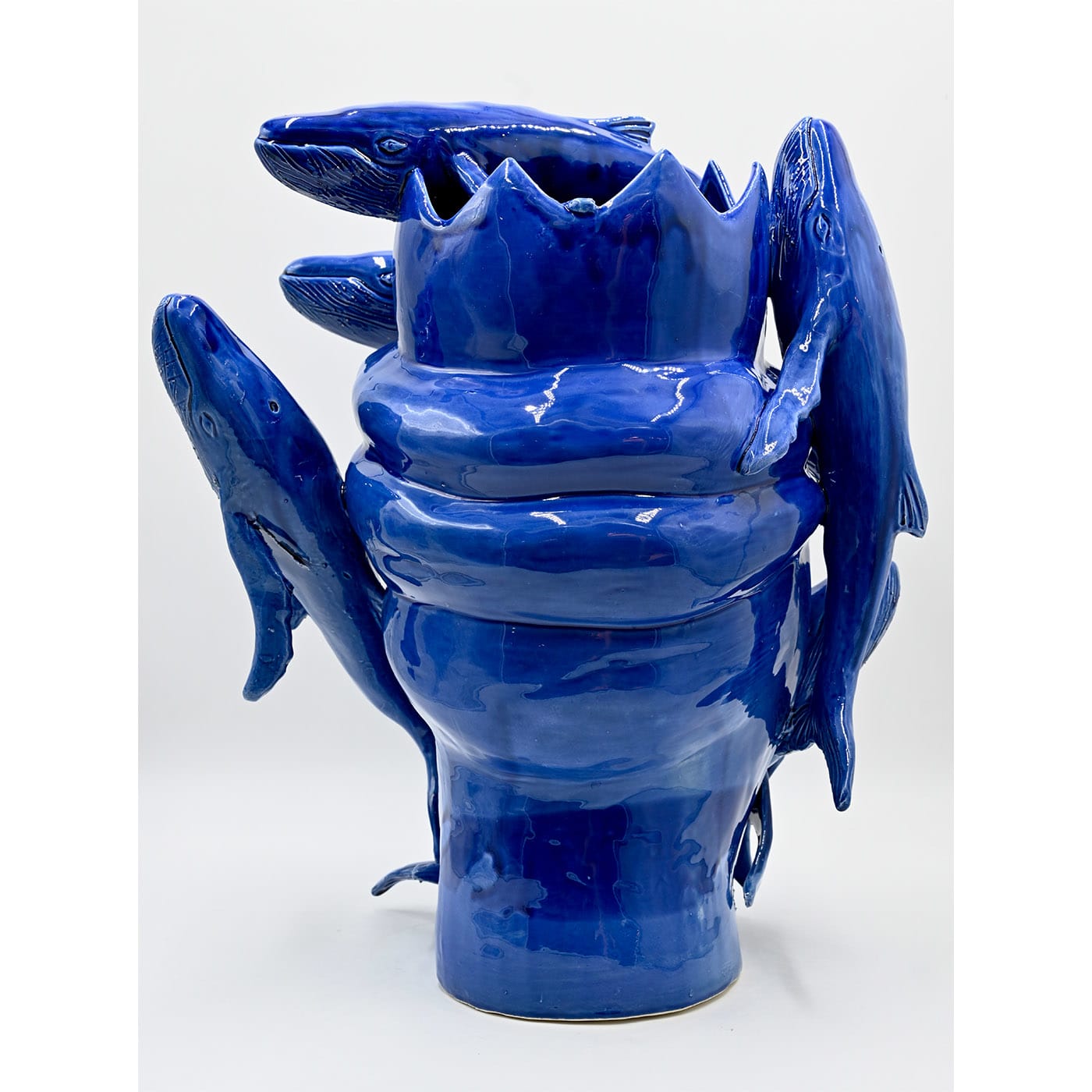 Sculpture Tête De Maure Bleu Brillant