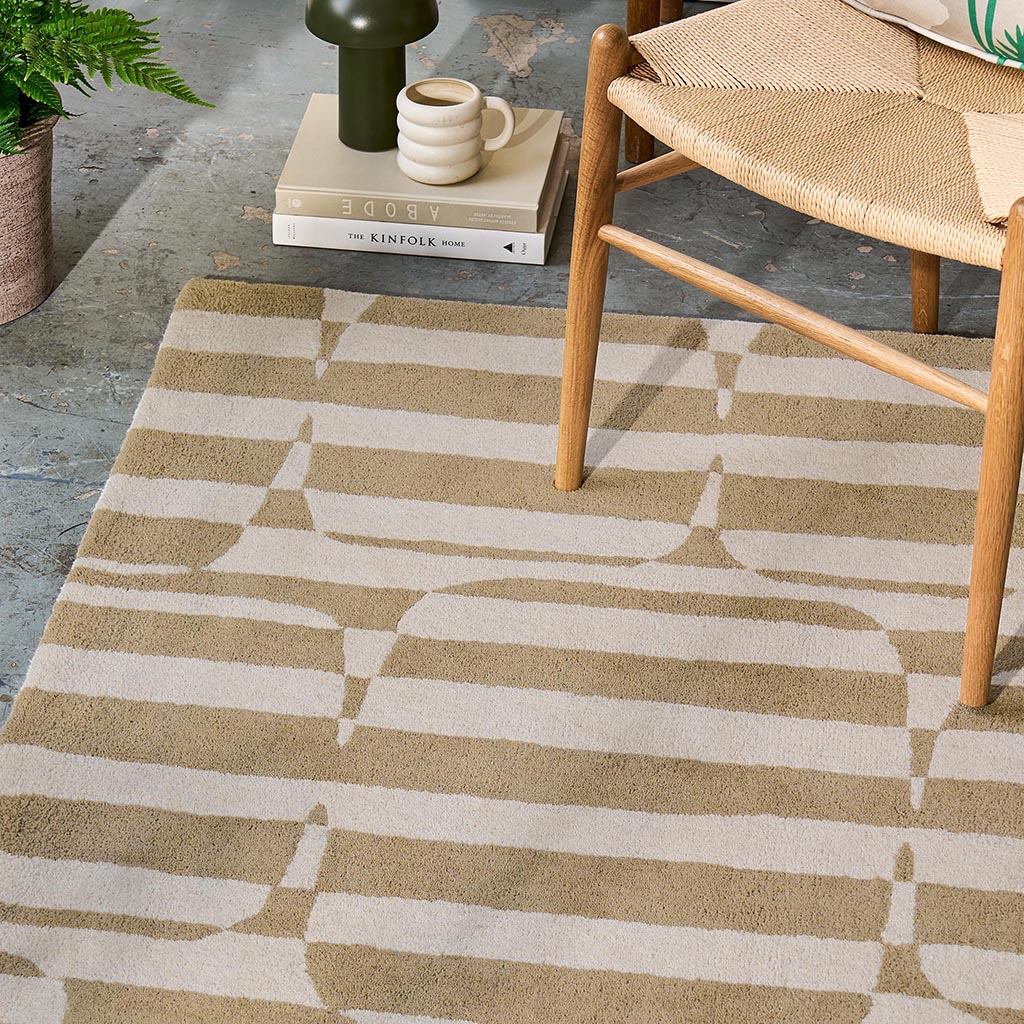 Tapis Bloc Rayé Galet