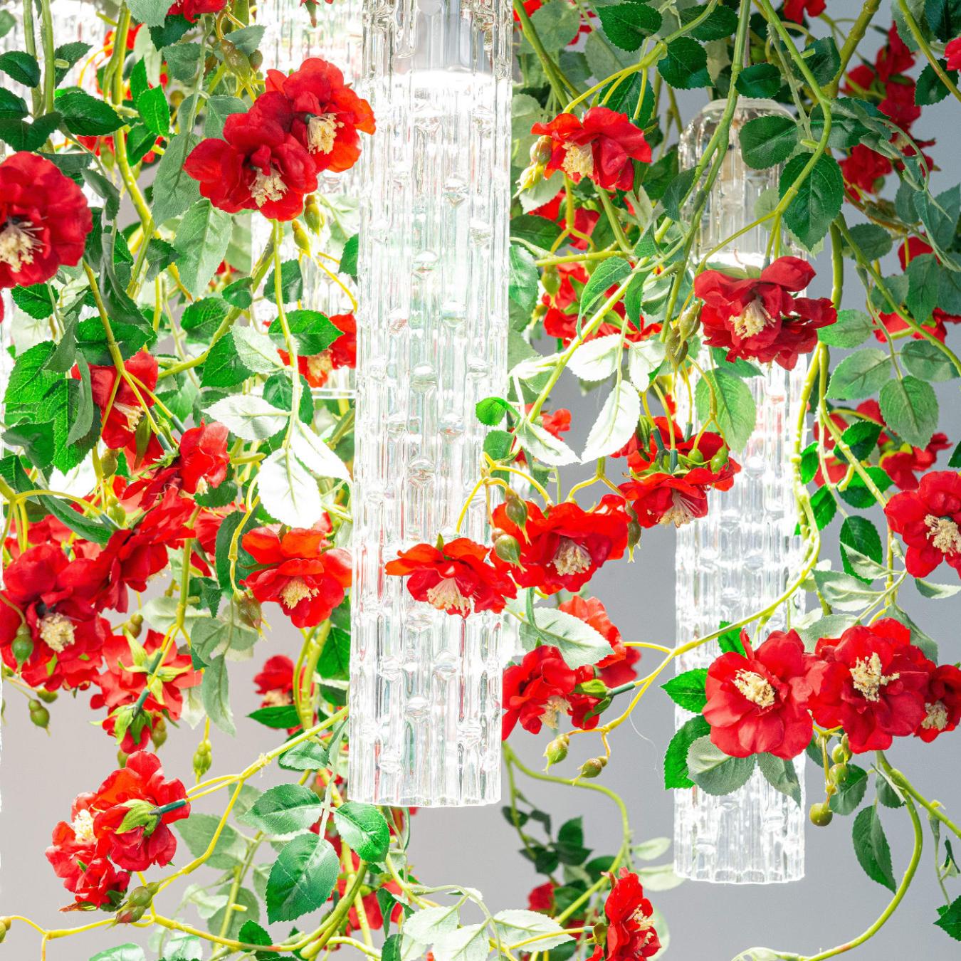 Grand lustre Wil roses rouges