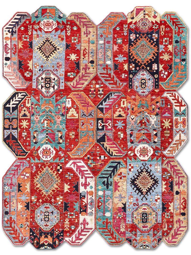 Tapis fait main de luxe Multiforme
