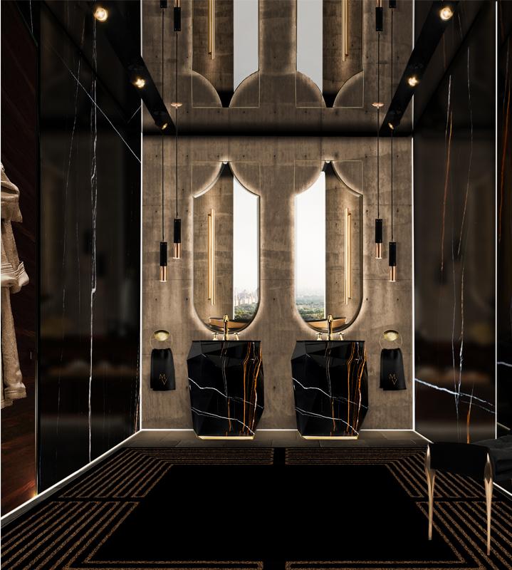 Lavabo Sur Colonne Jewel en Fausse Marbre