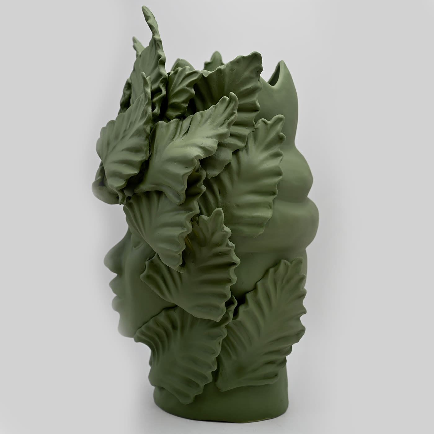 Sculpture Tête De Maure Vert Mat