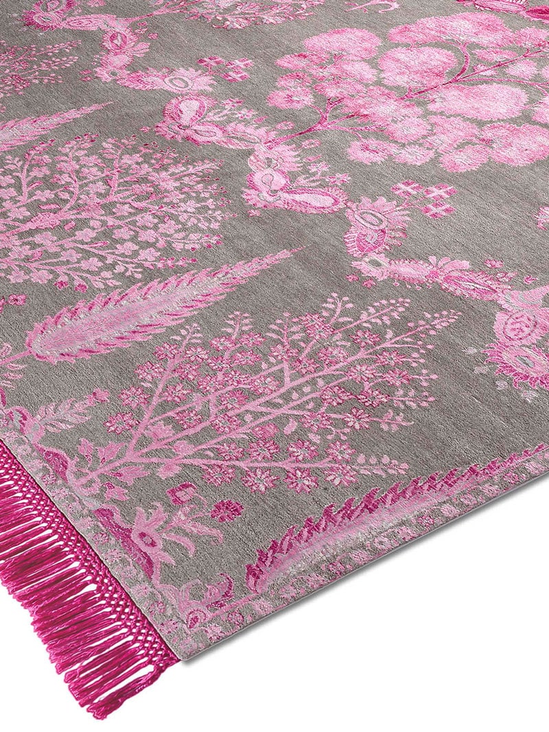 Tapis fait main de luxe Mughal Rose