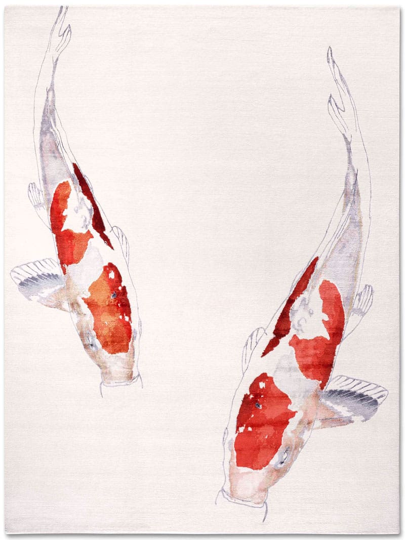 Tapis noué main de luxe Poisson Original