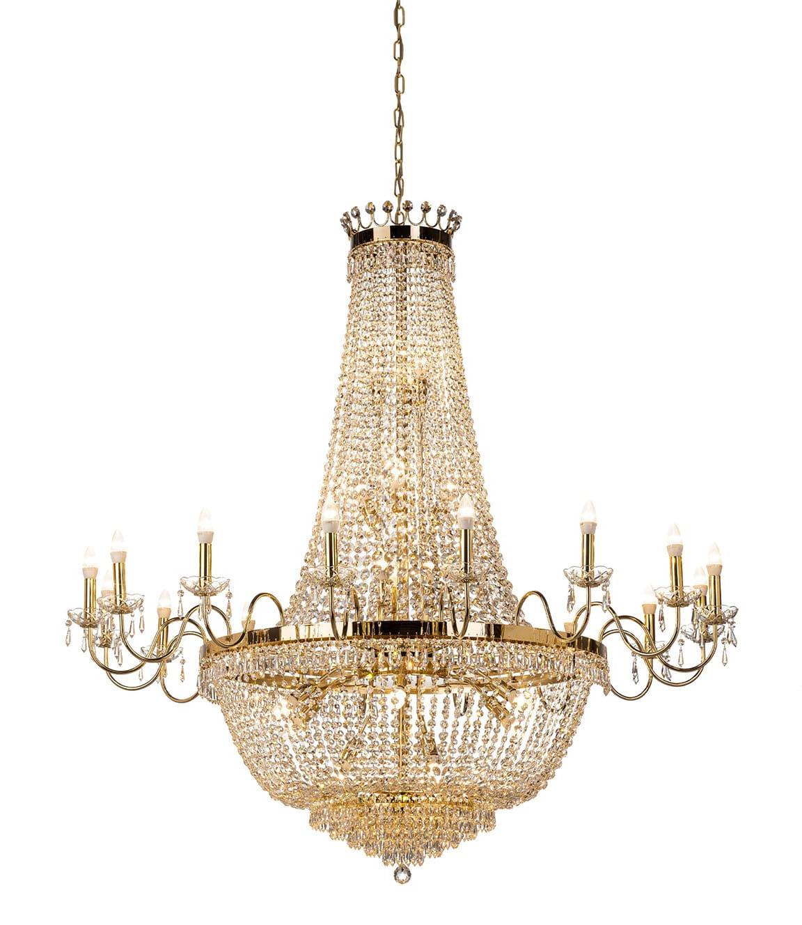 Lustre de Luxe en Cristal Finition Or Doux
