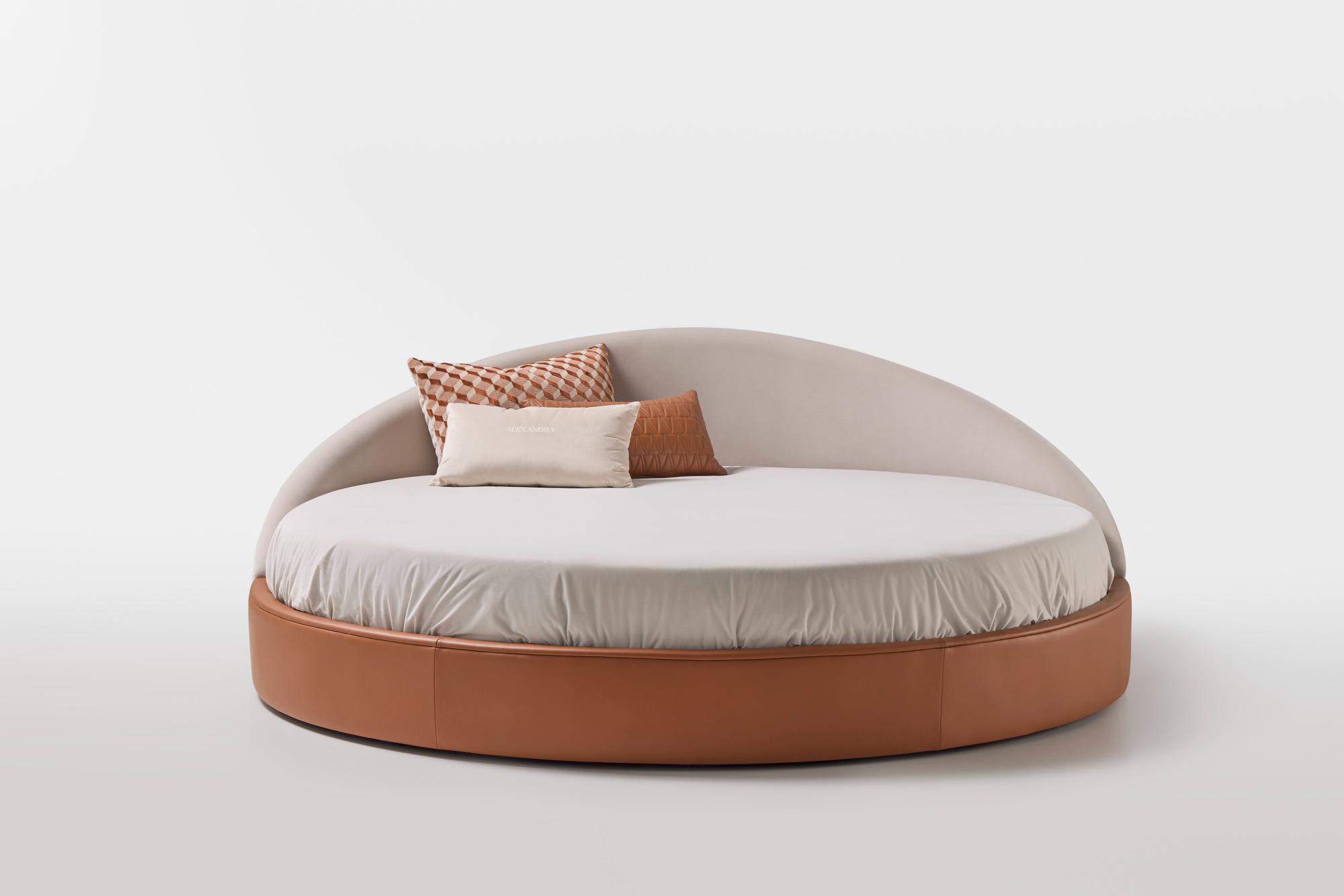 Lit rond en cuir Arco