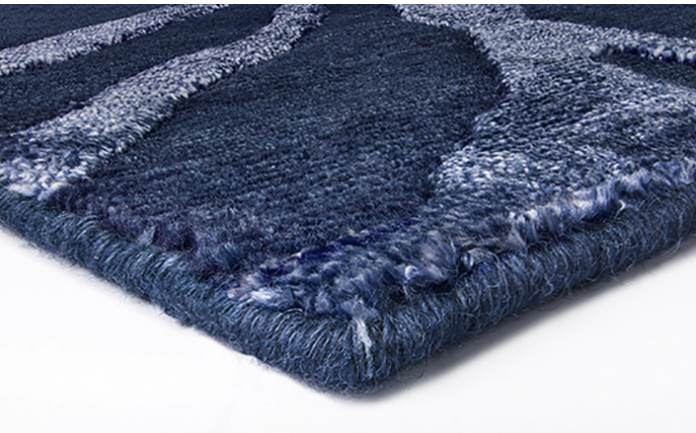 Tapis Moderne Bleu Noué à la Main