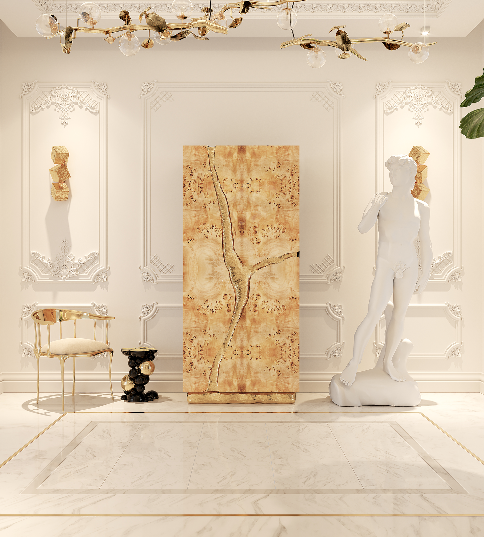 Armoire Peuplier Fissure