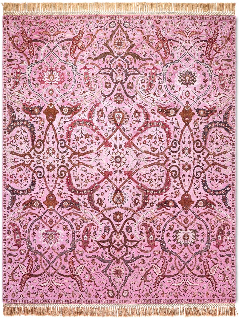 Tapis noué main Heriz Rose Luxe