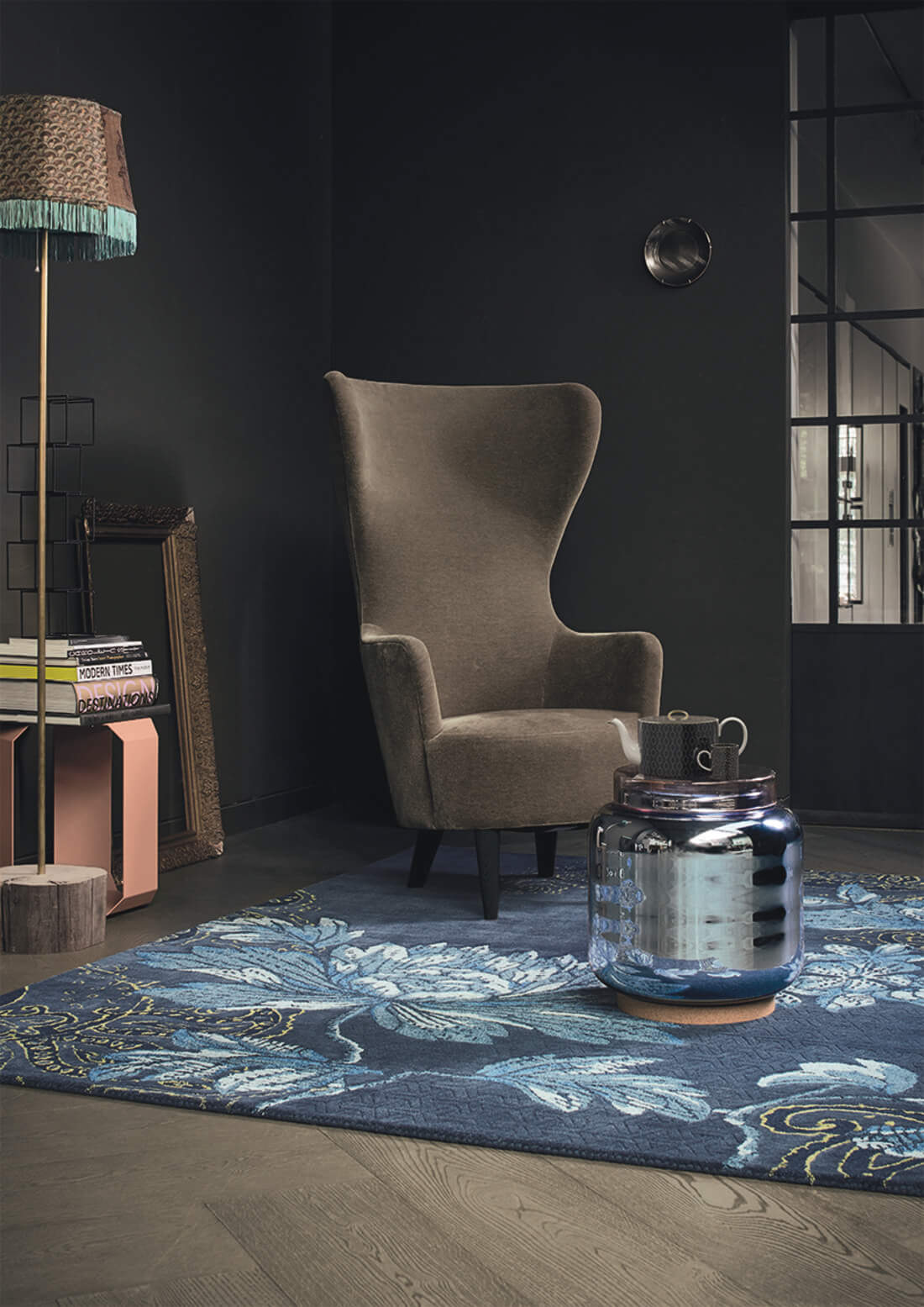 Tapis Fable Floral Bleu 37508