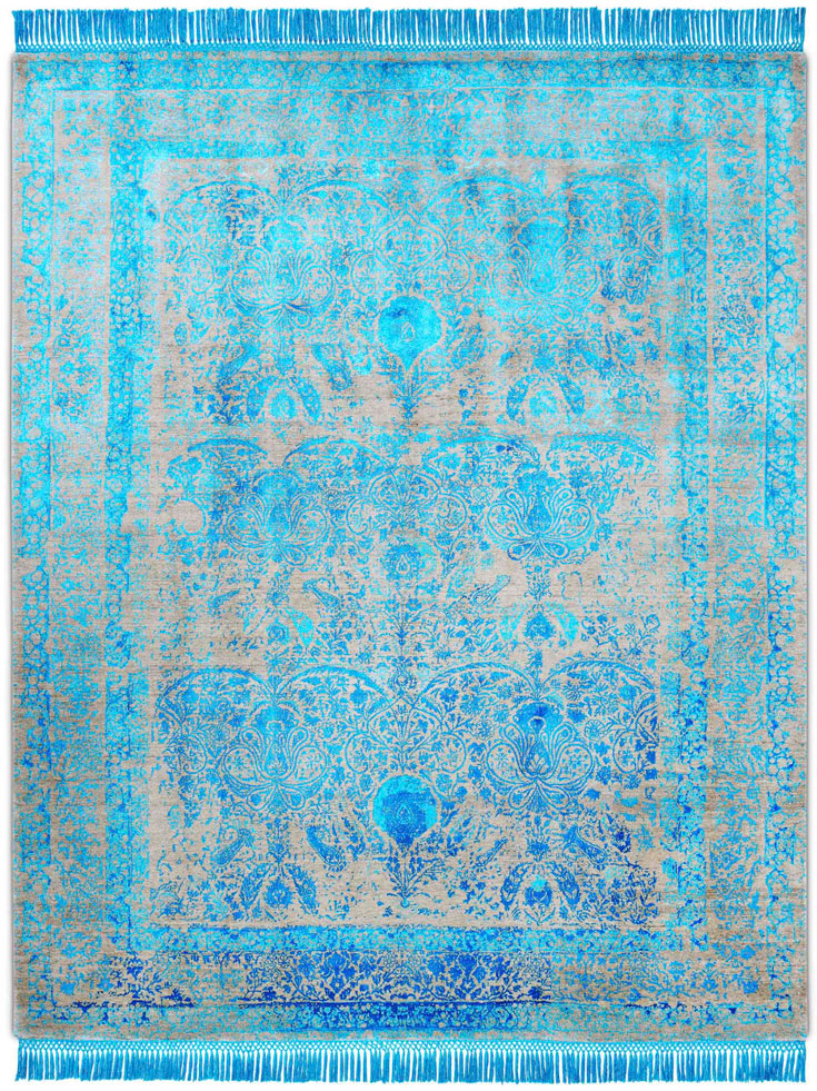 Tapis de luxe Bleu Électrique