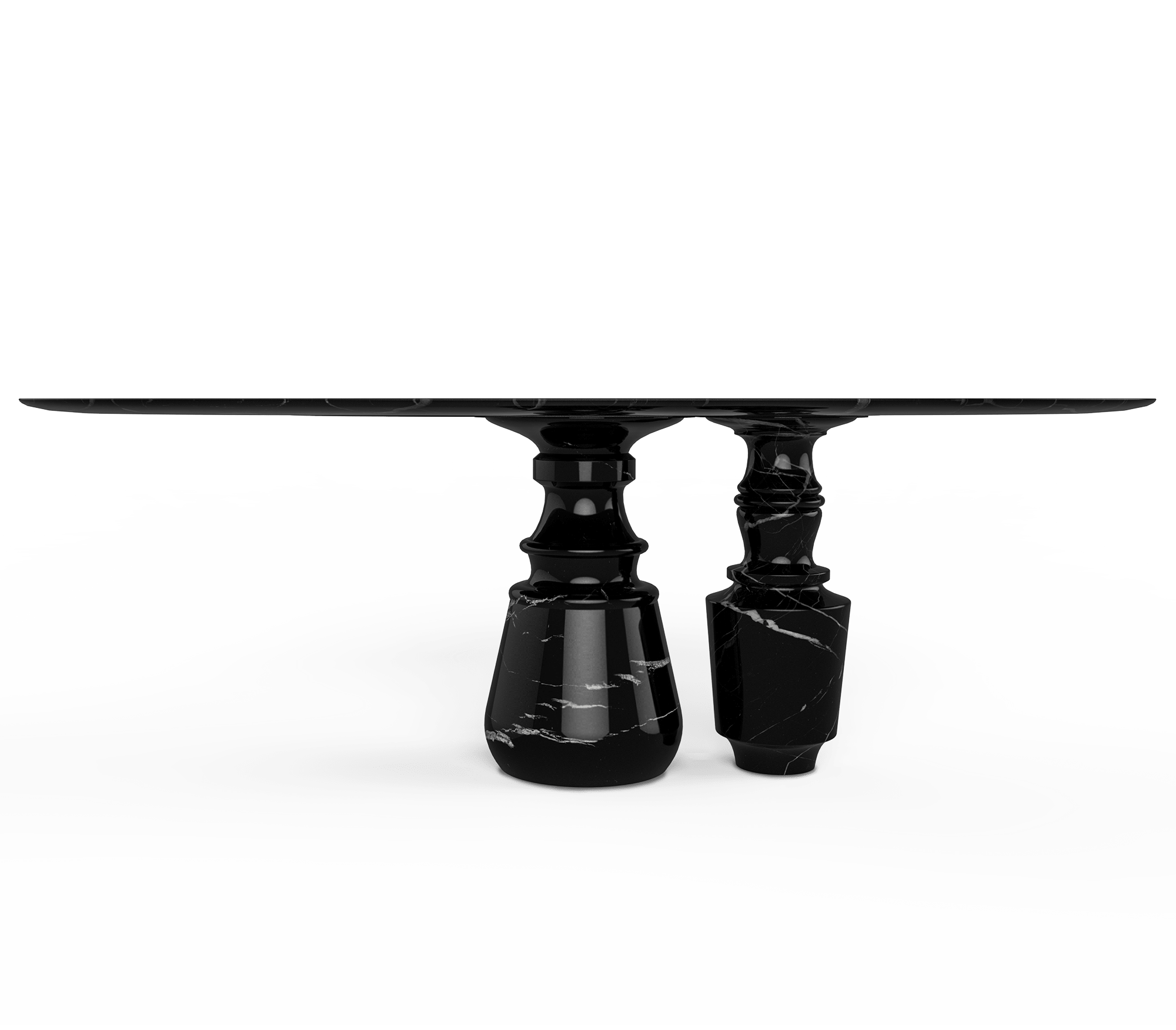 Table à Manger Ovale Obsidienne Nero Marquina