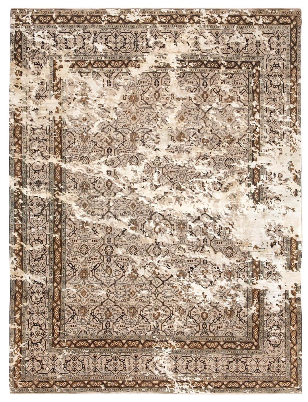 Tapis Tabriz Lexington Ciel Camelgris Gris Argent Soie | Taille: 250 x 300 cm