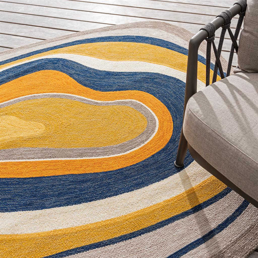 Tapis d'Extérieur Ovale Ocre