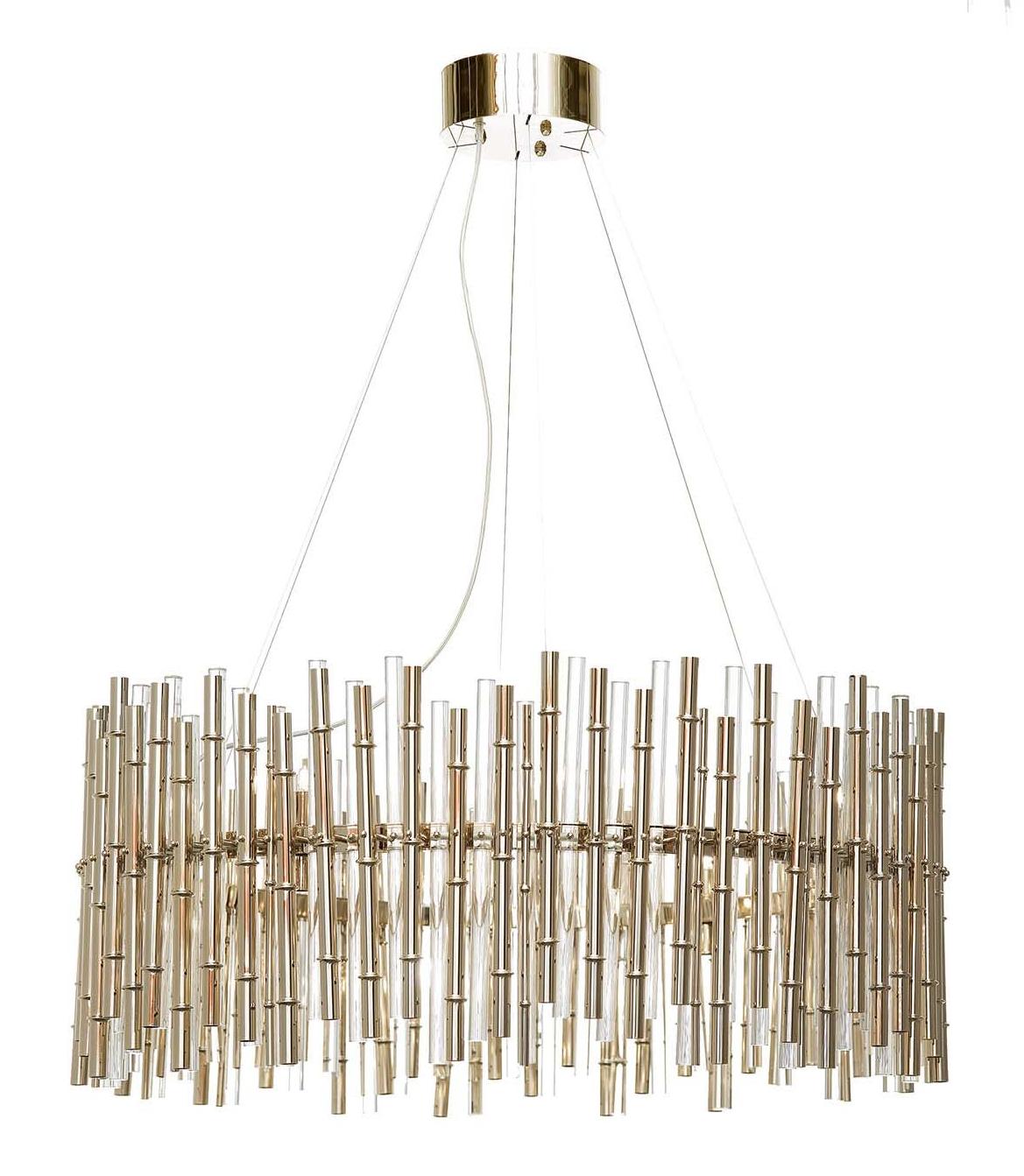 Lustre Bambou Verre et Or