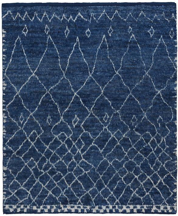 Tapis Berbère Bleu à Poil Long