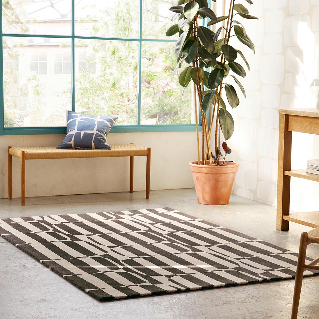 Tapis Bloc Rayé Charbon