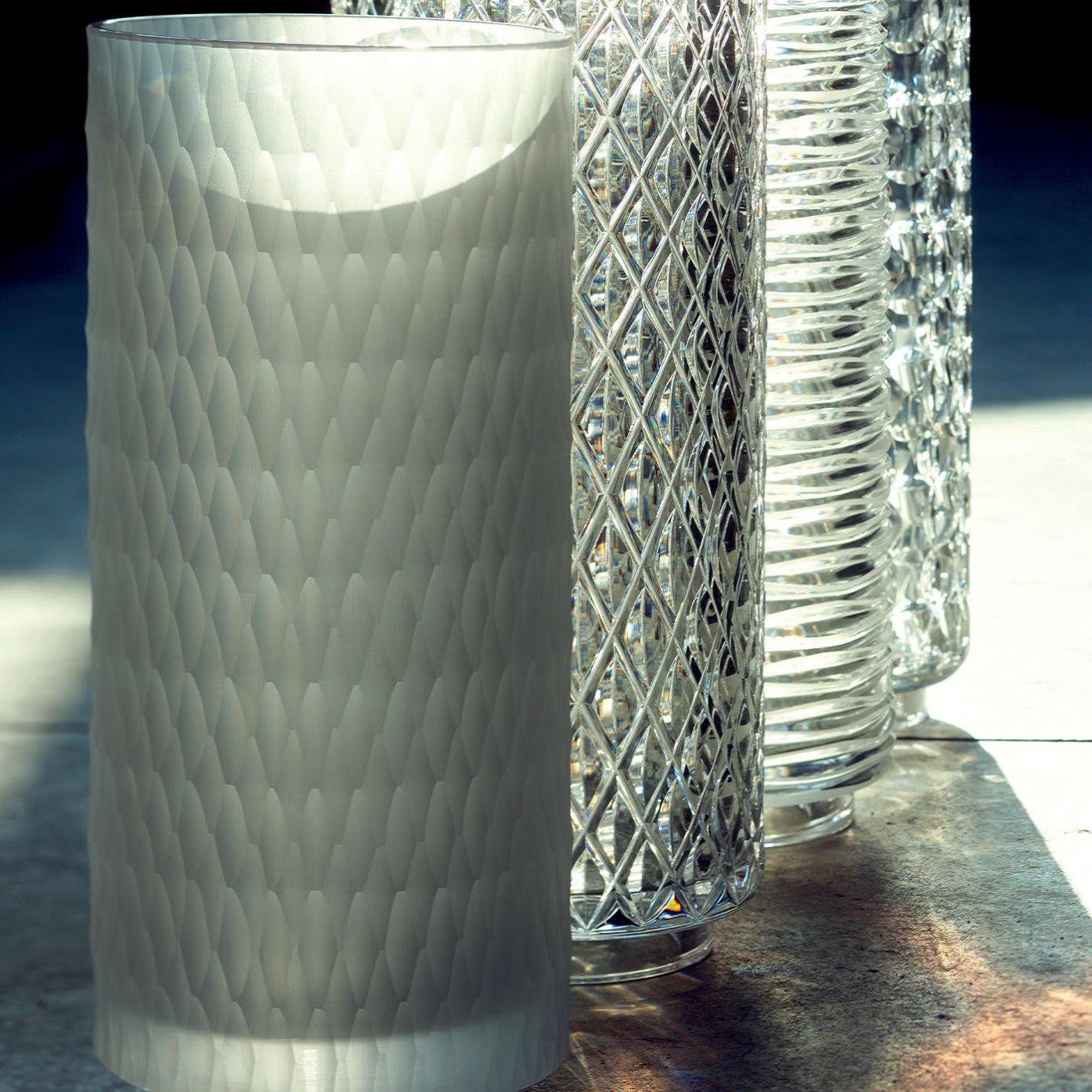 Vase en Cristal Mat Hexagonal Italien