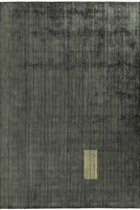 Tapis à Rayures en Viscose Tissé à la Main