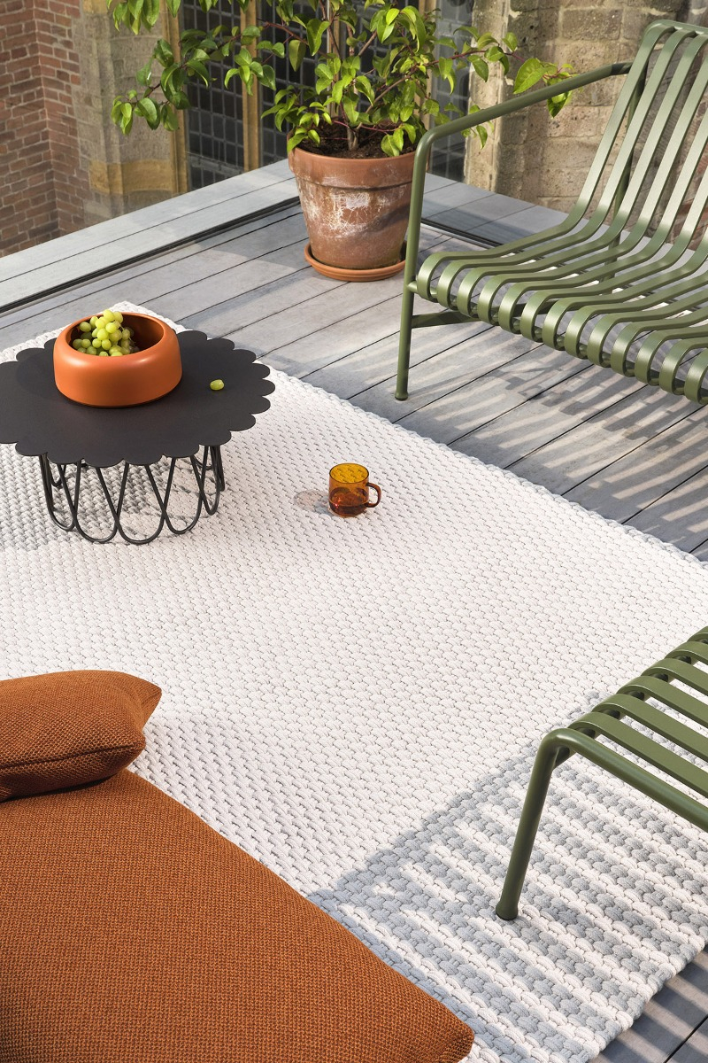 Tapis d’extérieur Lace Sable Blanc | Taille: 140 x 200 cm