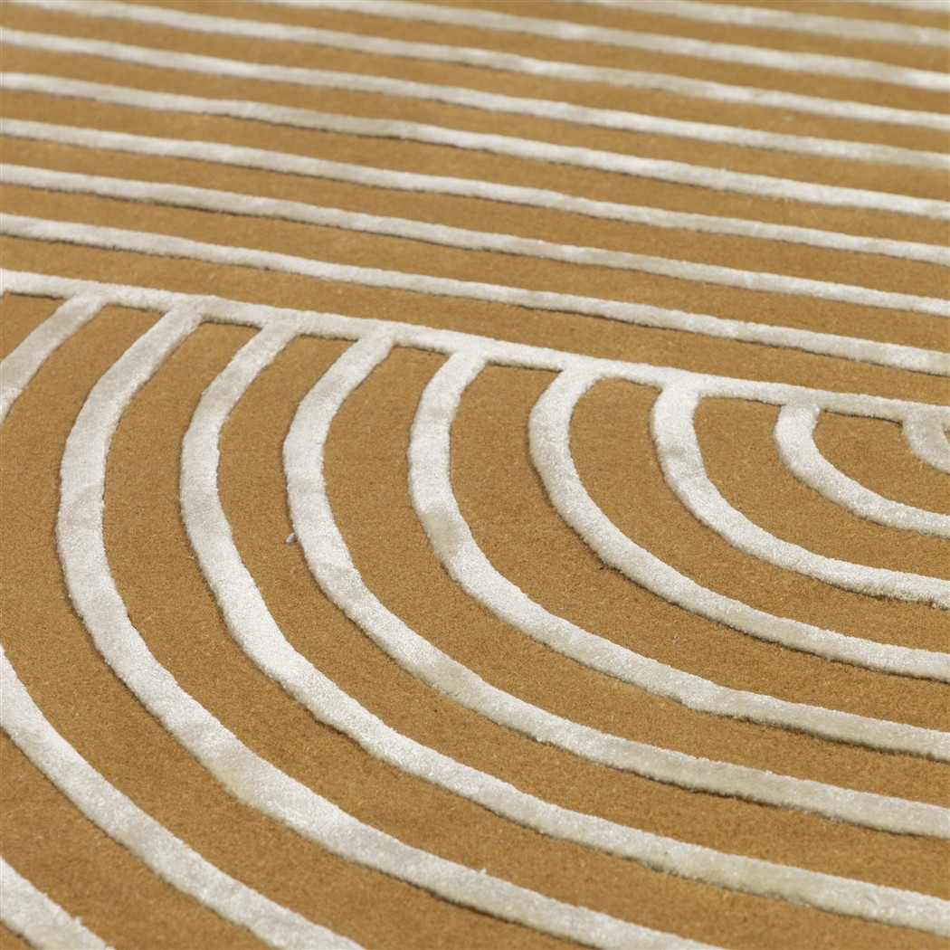 Tapis Moderne Rayures Or