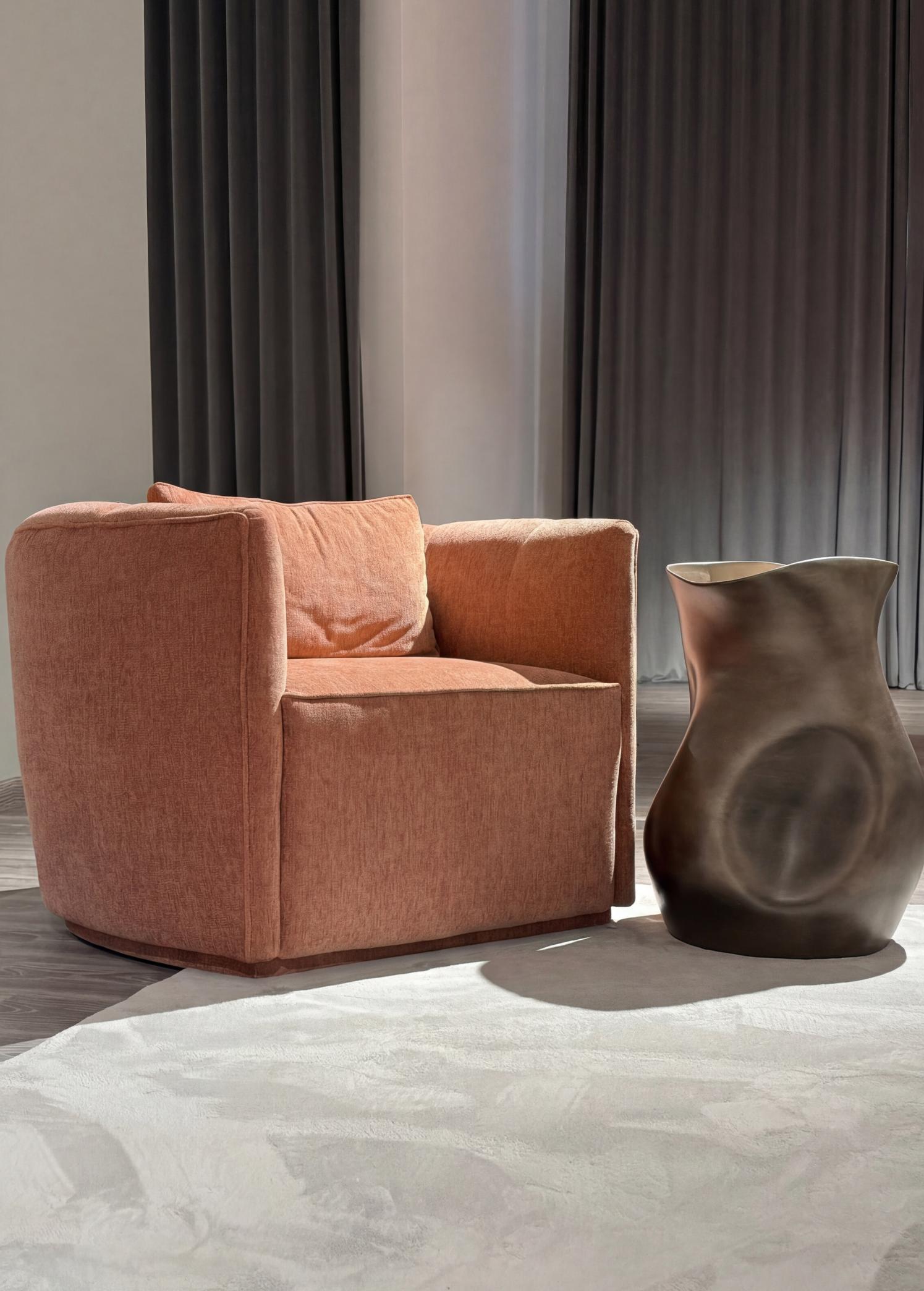 Petit fauteuil Gaia rose poudré