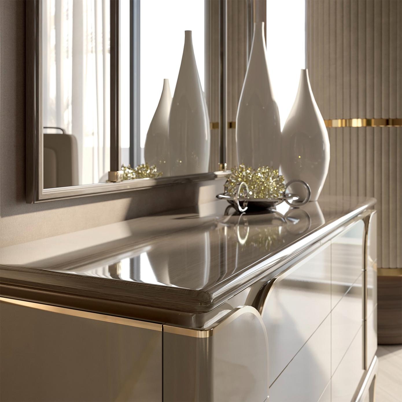 Commode Beige 4 Portes De Luxe | Configuration: Avec miroir